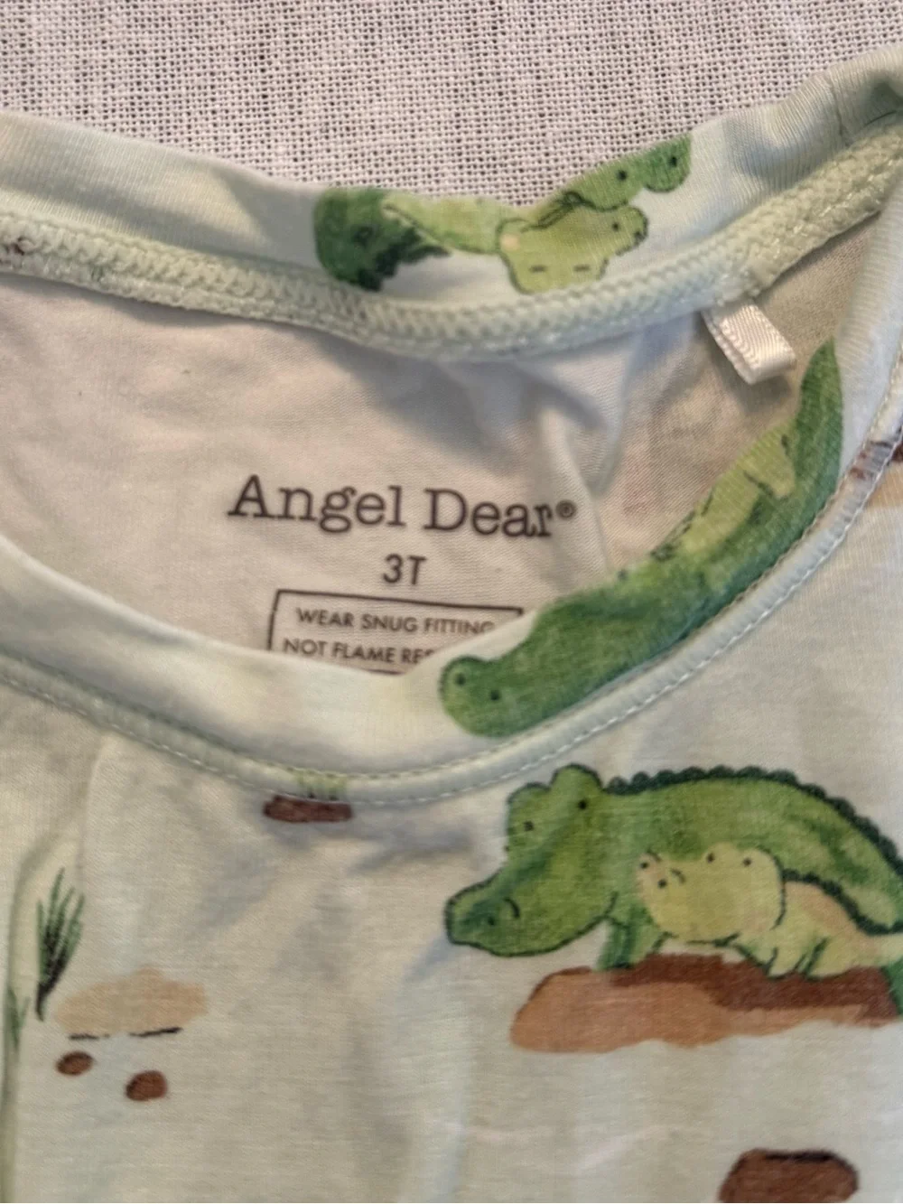 Angel Dear alligator themed pajama set